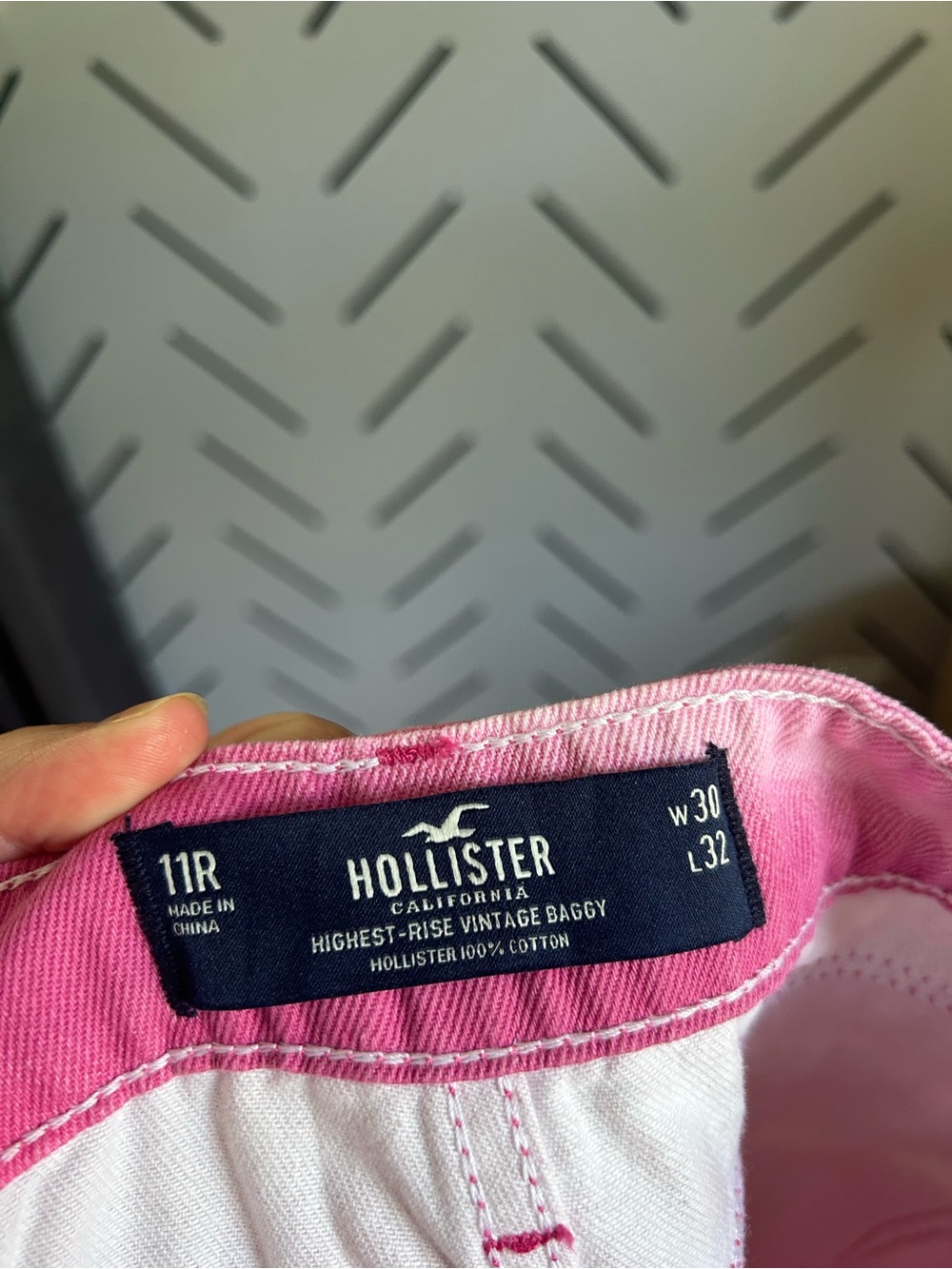 Hollister Pink White Tie Dye look Vintage Baggy High Rise jeans - Picture 4 of 7